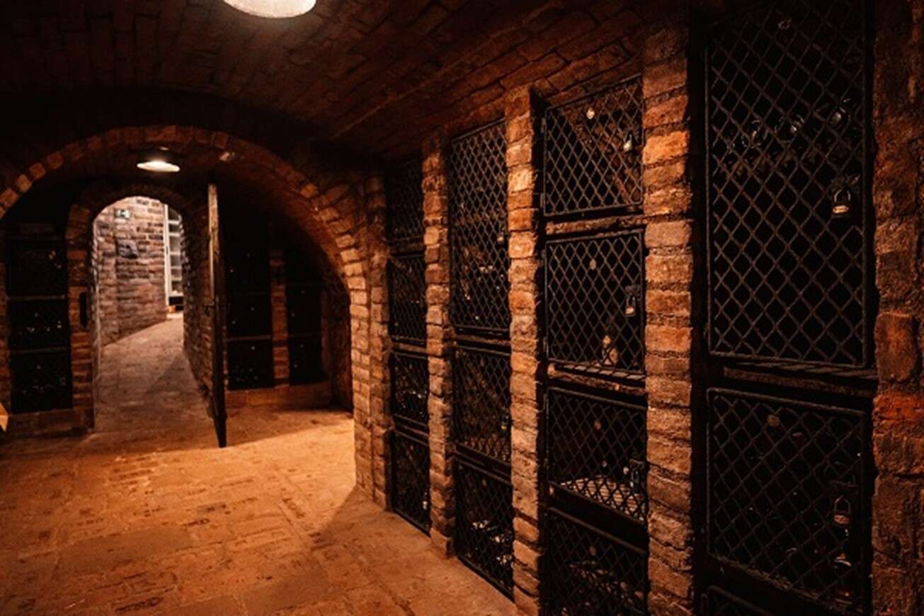 Murs de cave à vin en brique