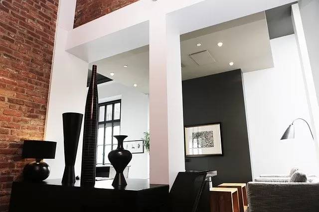 intérieur avec mur en brique