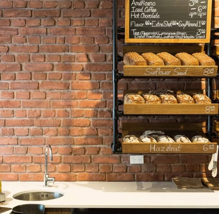 panneau mural brique boulangerie