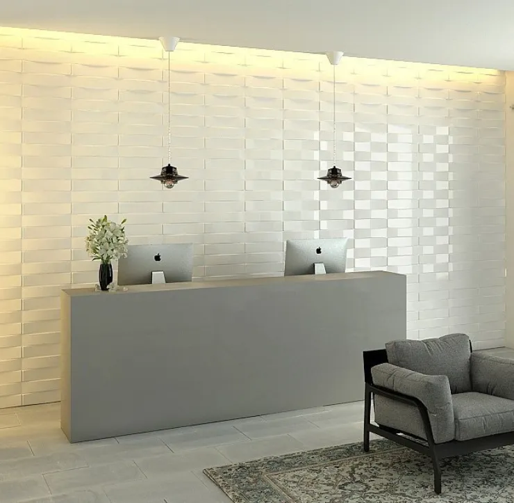 Une réception d'hôtel luxueuse avec son mur 3D Thailand