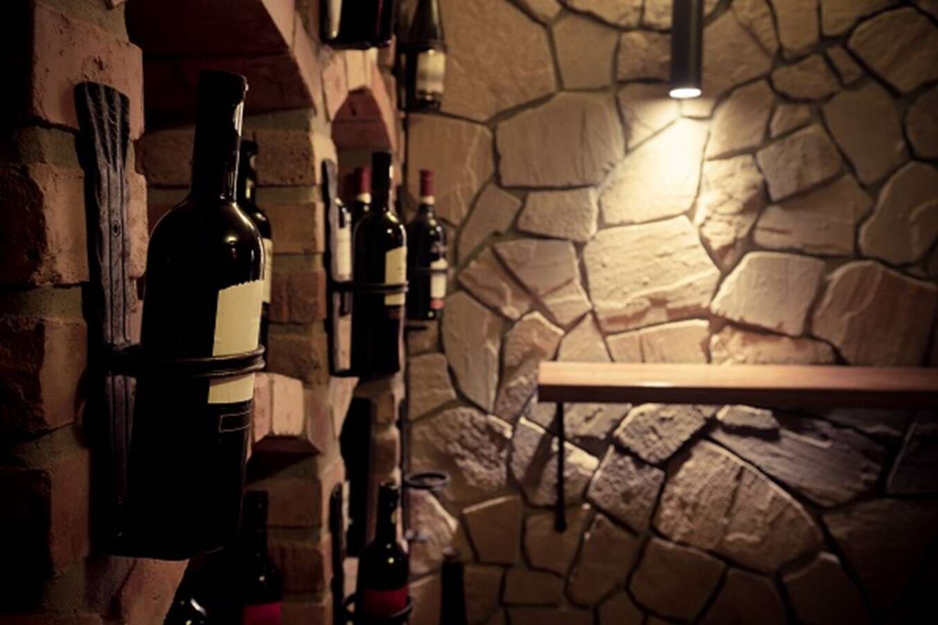 Murs de cave à vin en pierre
